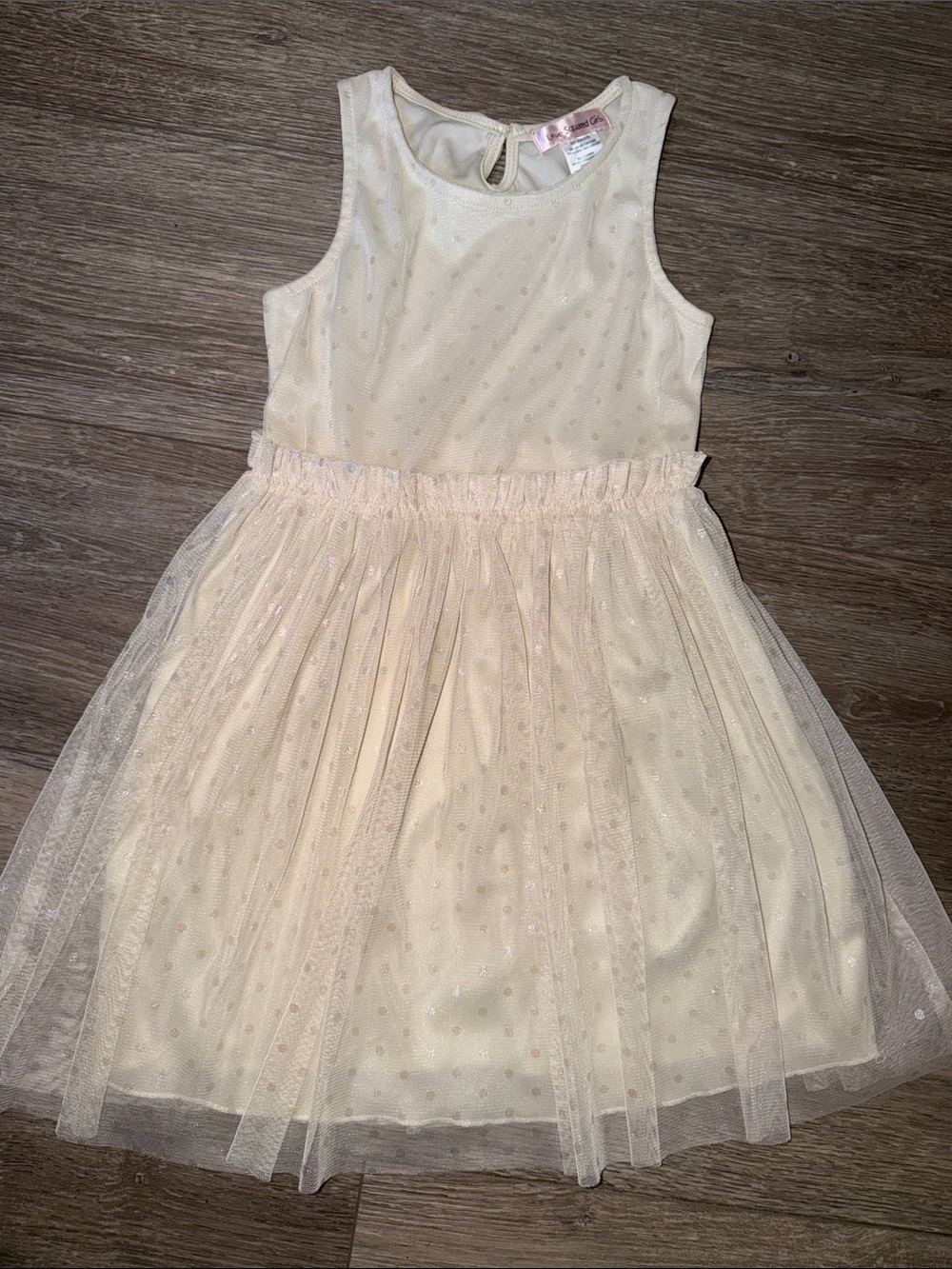 Elegant Cream Tulle Sparkle Dress for Girls